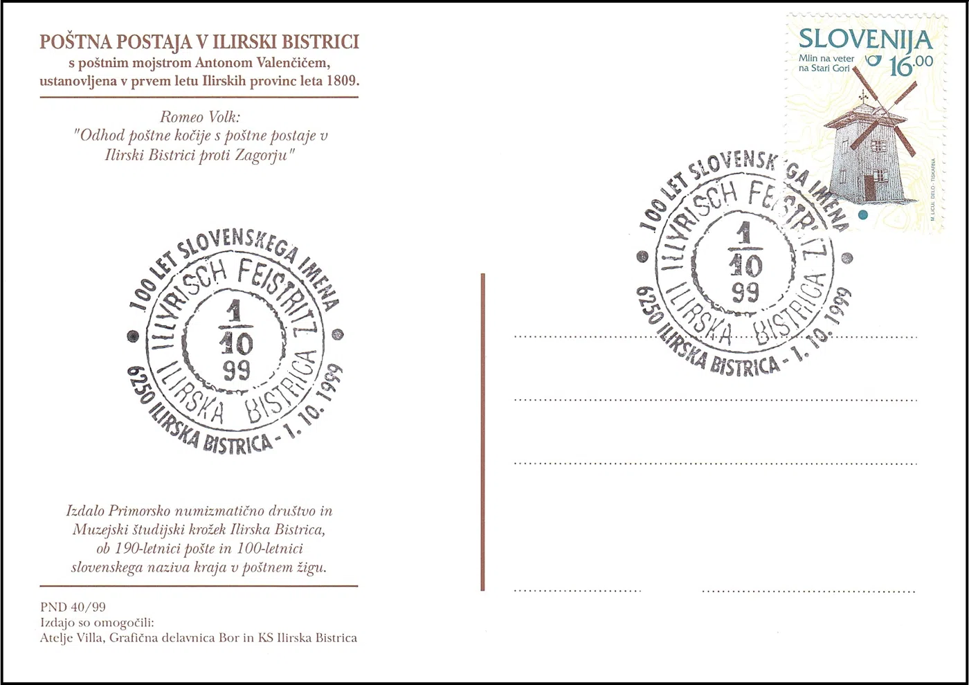 100 LET SLOVENSKEGA IMENA ILIRSKA BISTRICA